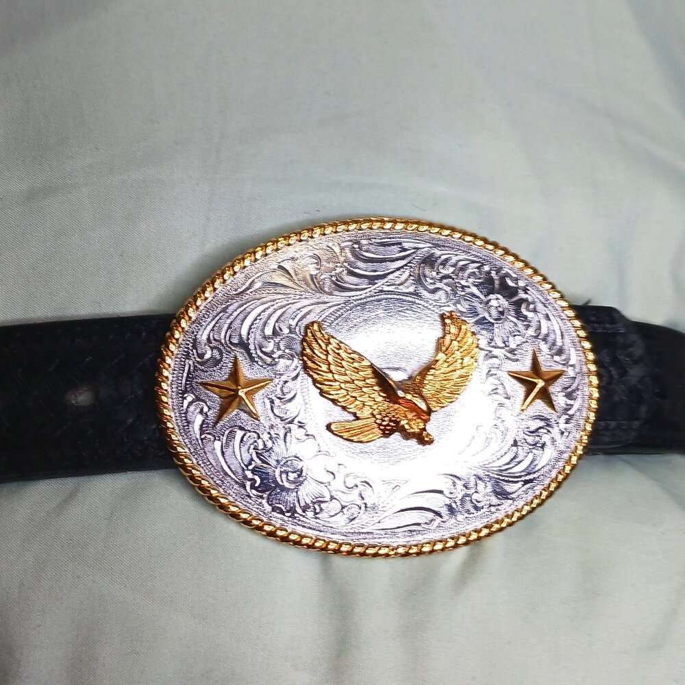 Nocona Vintage Buckle Men's Black Belt 42 x 105